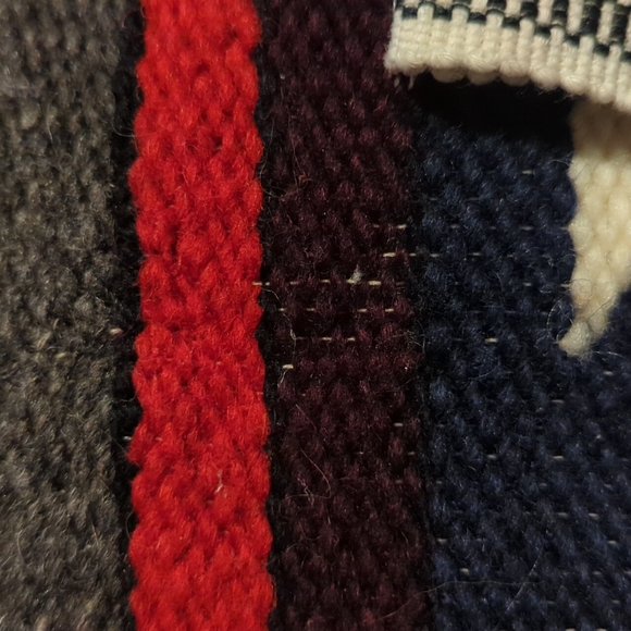 Vintage Ecuadorian Style Woven Duffle Bag/ Satchel, 1990's Wool & Cotton - Picture 9 of 9